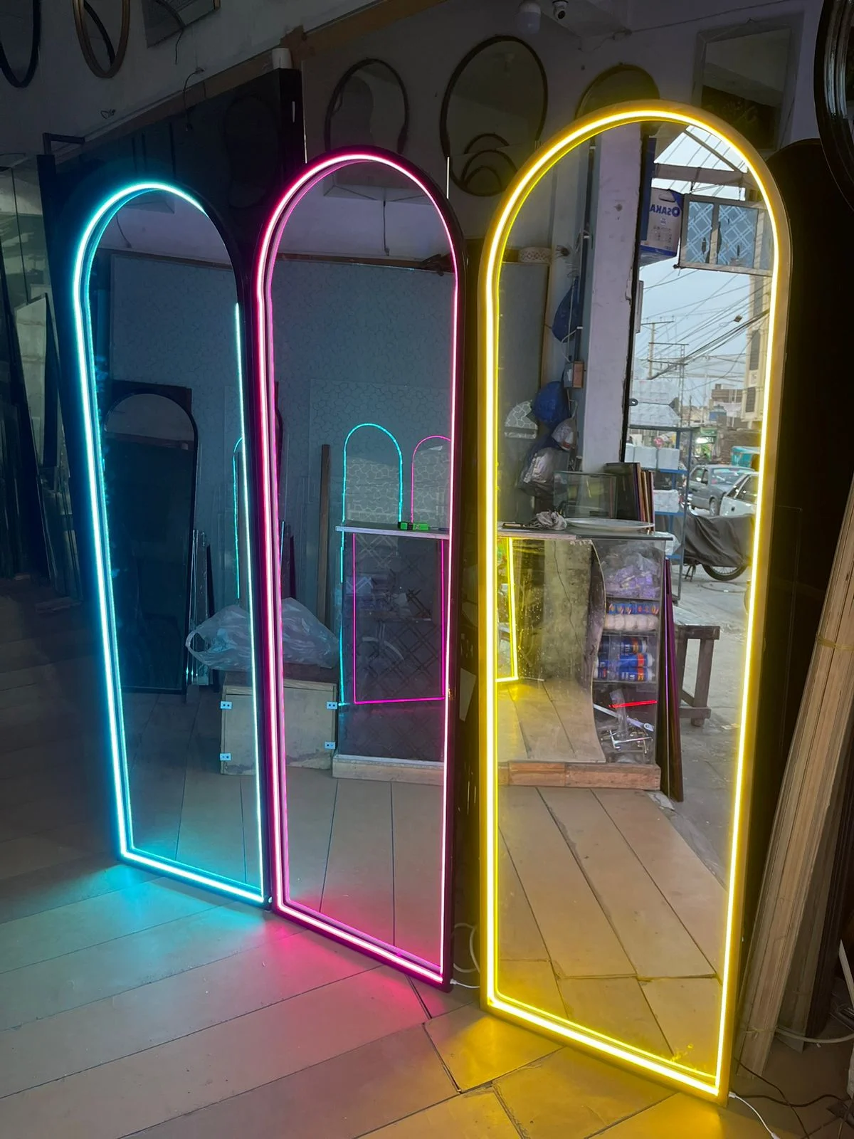RGB Neon Arched Floor Mirrors Sialkot
